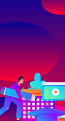 Education learning people flat vector concept hand drawn illustration