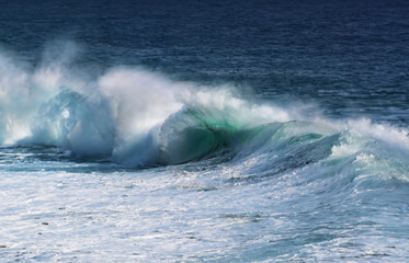 waves crashing on the beach