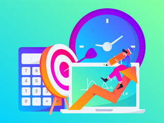 Education learning people flat vector concept hand drawn illustration