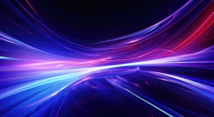 Fototapeta na wymiar abstract futuristic neon background with glowing ascending lines. Fantastic wallpaper