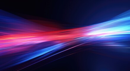 Obraz premium abstract futuristic neon background with glowing ascending lines. Fantastic wallpaper