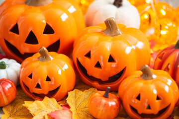 可愛いハロウィン飾りとイルミネーション２