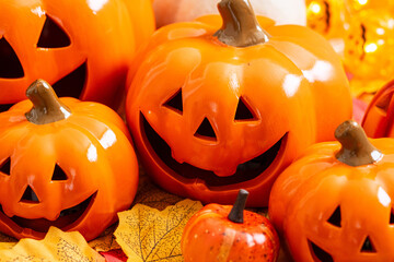 可愛いハロウィン飾りとイルミネーション２