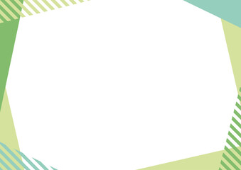 幾何学　フレーム  黄緑　ストライプ　シンプル
