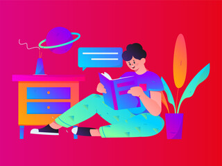 Education learning people flat vector concept hand drawn illustration