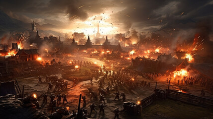 Obraz premium Craft an epic battle scene in a game