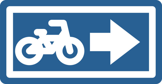 シンプルな標識のカラー単品イラスト　特定小型原動機付自転車・自転車一方通行
