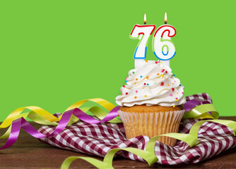 Cupcake With Number For Birthday Or Anniversary Celebration