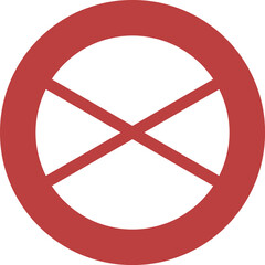 Obraz premium シンプルな標識のカラー単品イラスト 通行止め