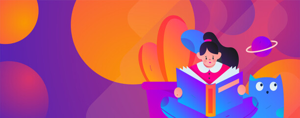 Education learning people flat vector concept hand drawn illustration