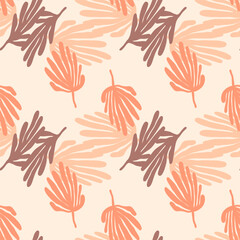 Tropical leaves background. Matisse inspired decoration wallpaper. Simple organic shape seamless pattern.