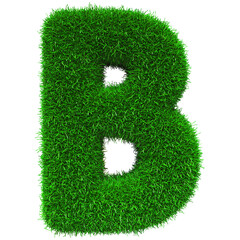 Grass Letter B - green alphabet font grass