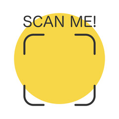 Qr code frame with text Scan Me. Scan me frame. QR code scan for smartphone.