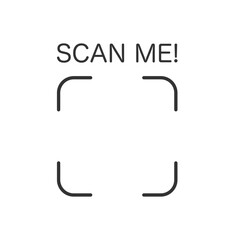 Qr code frame with text Scan Me. Scan me frame. QR code scan for smartphone.