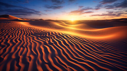 Patterns formed by nature rippling sand dunes under shifting lights