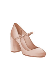 Watercolor Cream Heels Illustration