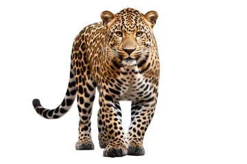 Elegant Leopard Isolated on a Transparent PNG Background. Generative Ai
