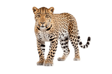 Leopard Portrait Isolated on a Transparent PNG Background. Generative Ai