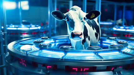 AI in Livestock Diet, Optimizing Feed for Better Output - obrazy, fototapety, plakaty