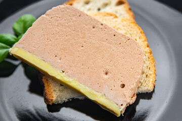 pate duck mousse slice meal food snack on the table copy space food background rustic top view