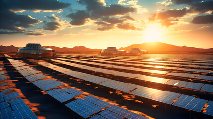 Solar Power Plants, Harnessing the Sun's Brilliance - obrazy, fototapety, plakaty
