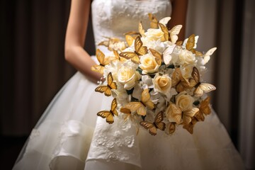 Bridal bouquet with butterflies