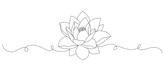 Lotus flower line art style