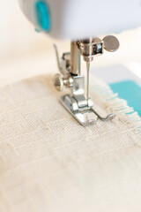 Sewing machine closeup. Minimalist composition.