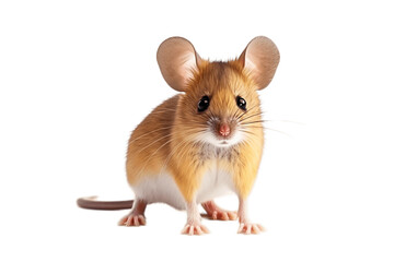 Mouse Portrait Isolated on a Transparent PNG Background. Generative Ai