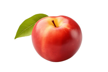 Red Refreshing Apple Isolated on a Transparent PNG Background. Generative Ai