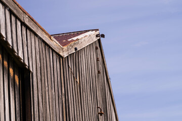 old wooden farm apple shed