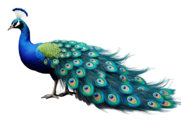 Badezimmer Foto Rückwand Peacock Isolated on a Transparent PNG Background. Generative Ai © Haider