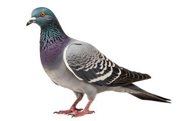 Pigeon Portrait Isolated on a Transparent PNG Background. Generative Ai