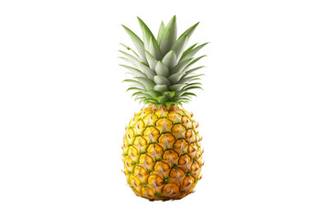 Juicy Pineapple Isolated on a Transparent PNG Background. Generative Ai