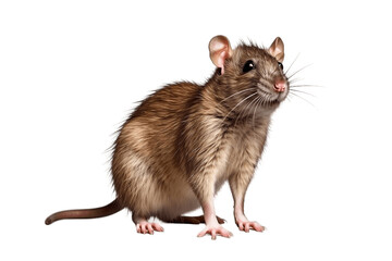 Rat portrait Isolated on a Transparent PNG Background. Generative Ai