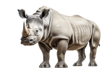 Giant Rhinoceros Isolated on a Transparent PNG Background. Generative Ai