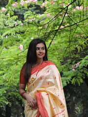 women in park smiling face