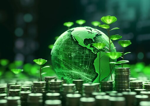 Investment to save our beautiful planet,save environment for future generations concept picture.AI Generative