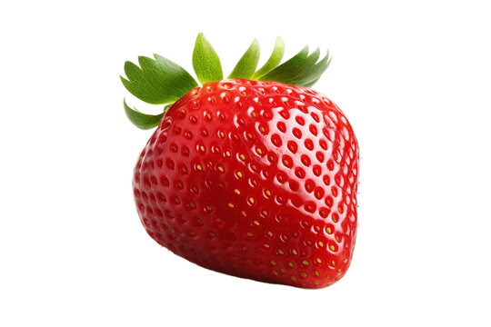 Strawberry Isolated on a Transparent PNG Background. Generative Ai