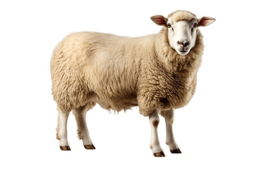 Sheep Isolated on a Transparent PNG Background, Render. Generative Ai