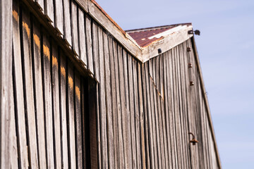old wooden farm apple shed