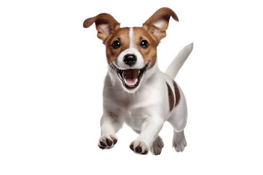 Smiling Puppy Portrait Isolated on a Transparent PNG Background , Render. Generative Ai