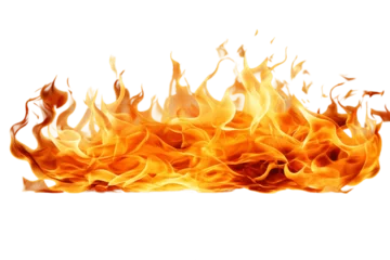 Foto op Aluminium Intense Fire Isolated on a Transparent PNG Background, Render. Generative Ai © Haider