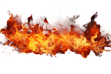 Fire Isolated on a Transparent PNG Background, Render. Generative Ai