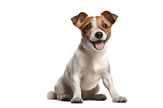 Happy Dog Portrait Isolated on a Transparent PNG Background , Render. Generative Ai