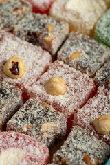 Turkish delight. Various Turkish delight in bulk. close up