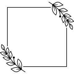 flower frame line art illustration