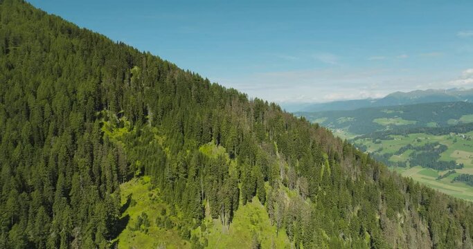 Aerial view of Croda dei Baranci (Birkenkofel) mountain peak on the Dolomites range, San Candido (Innichen), Trentino, South Tyrol, Italy.