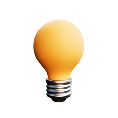 Light bulb isolated on white background. 3D realistic illustration in minimal modern cartoon style. 3D illustration