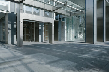 office building interior with windows